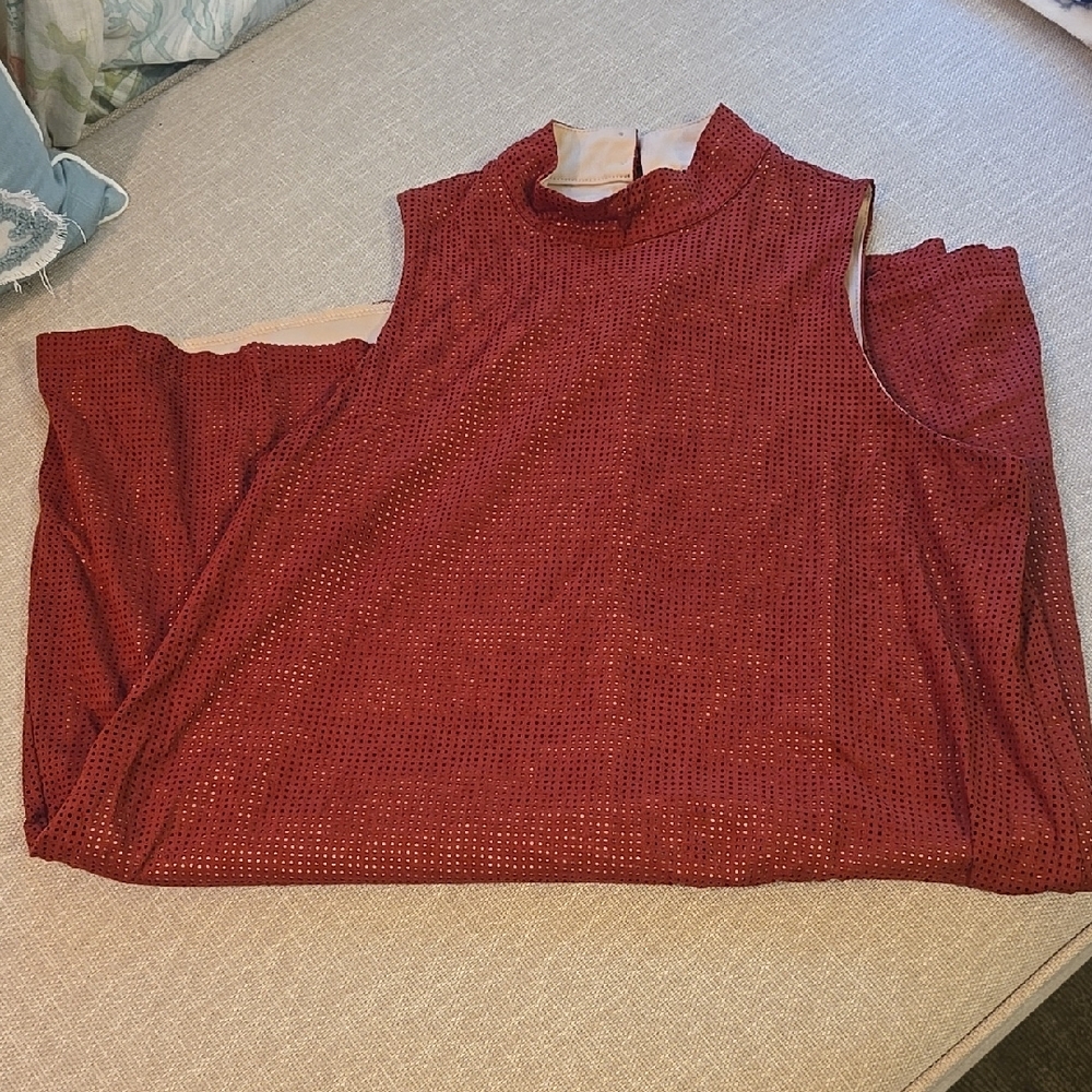 Red Sleeveless Sequin Top